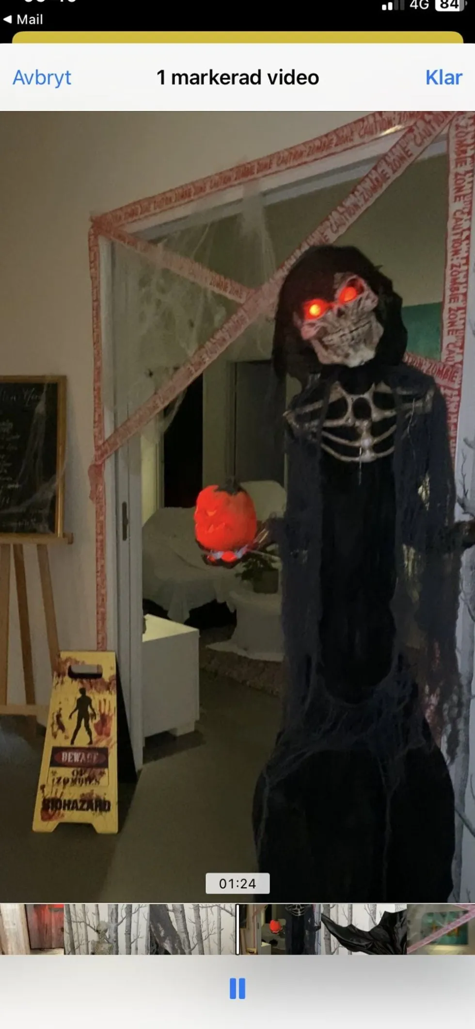 Animeret Skelet med Bevægeligt Hoved Prop