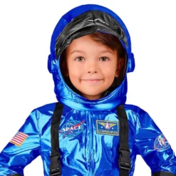 Astronaut Blå Metallic Børnekostume