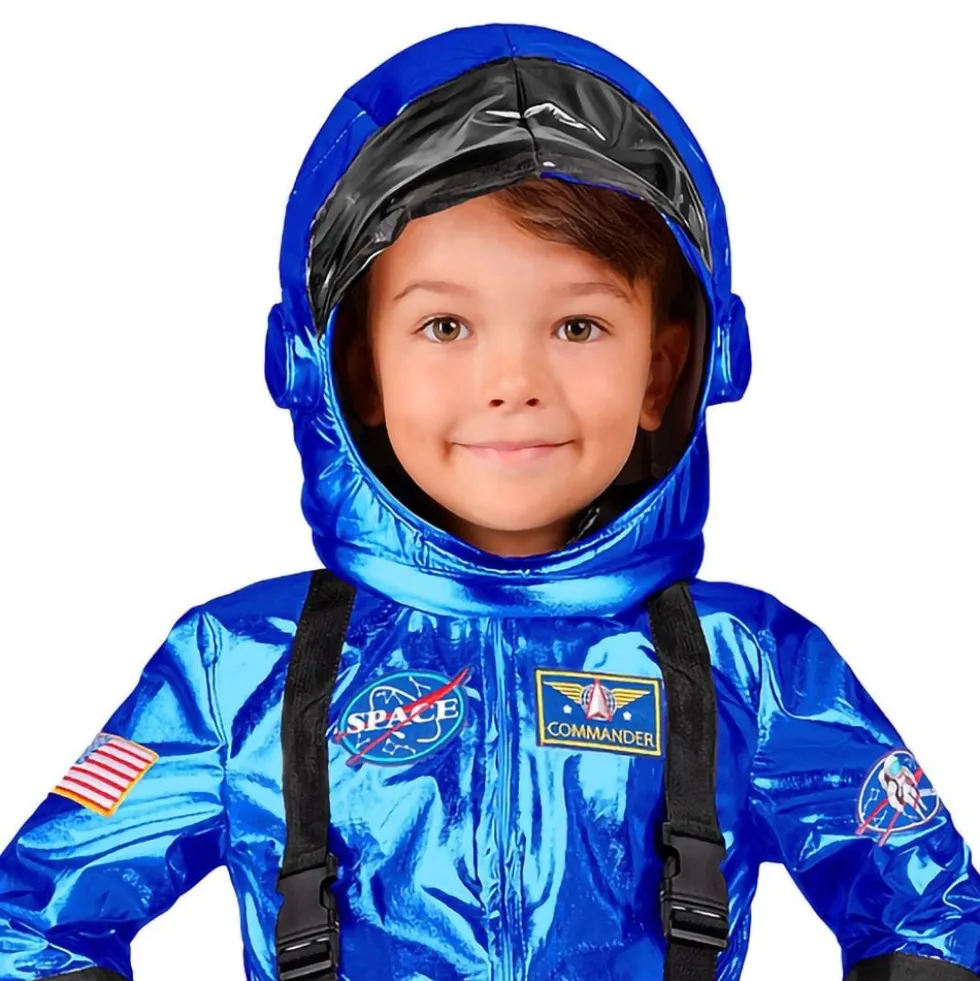 Astronaut Blå Metallic Børnekostume