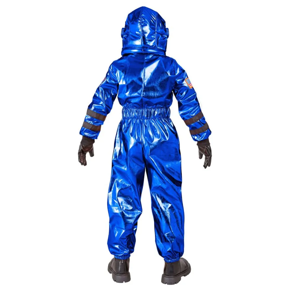 Astronaut Blå Metallic Børnekostume