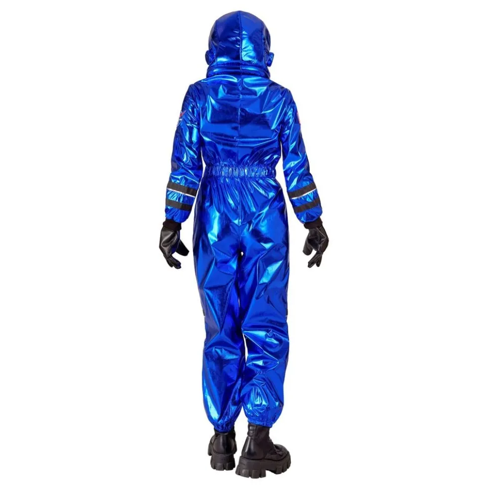 Astronaut Blå Metallic Dame Kostume