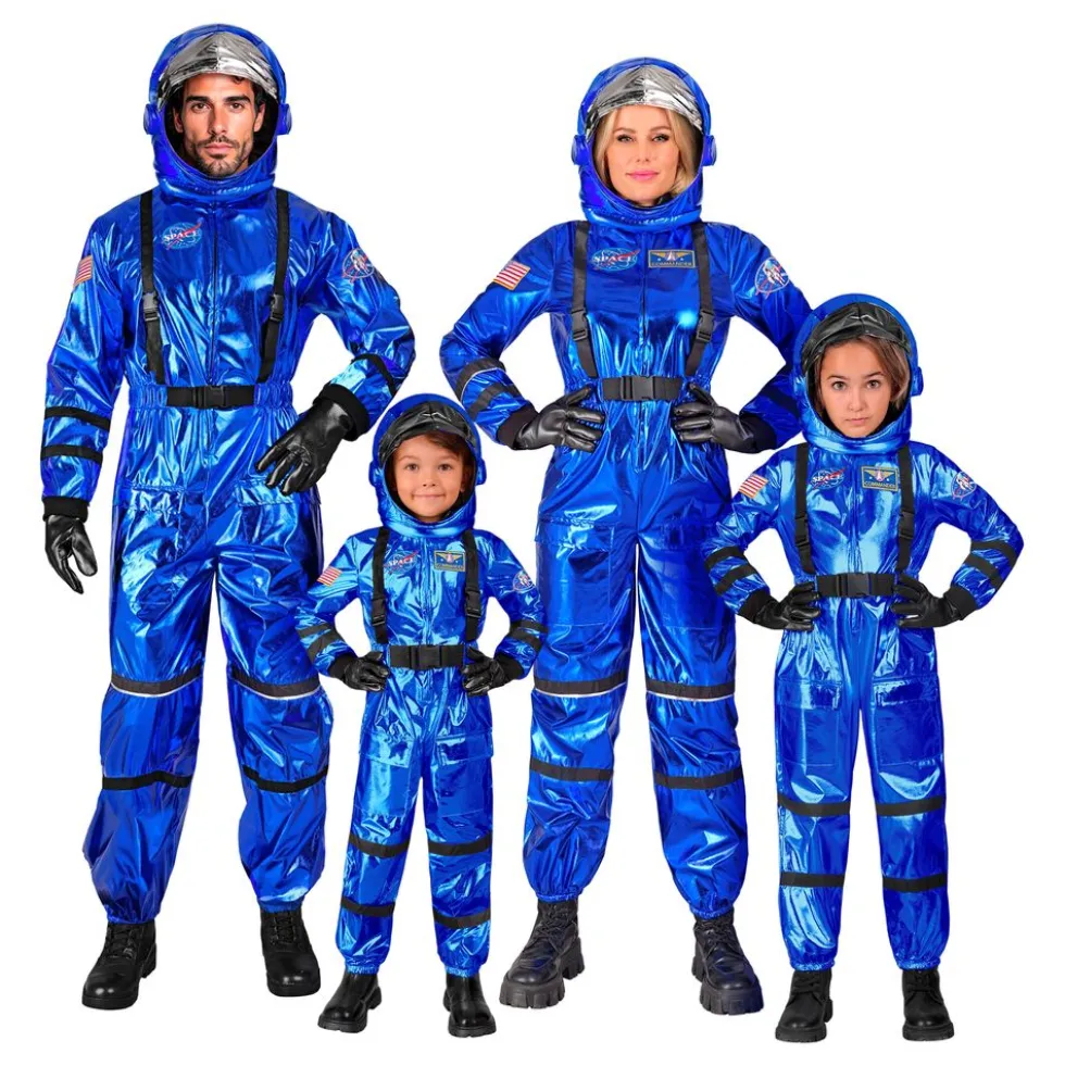 Astronaut Blå Metallic Dame Kostume