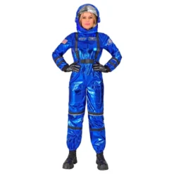 Astronaut Blå Metallic Dame Kostume