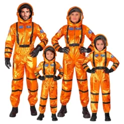 Astronaut Orange Metallic Børnekostume