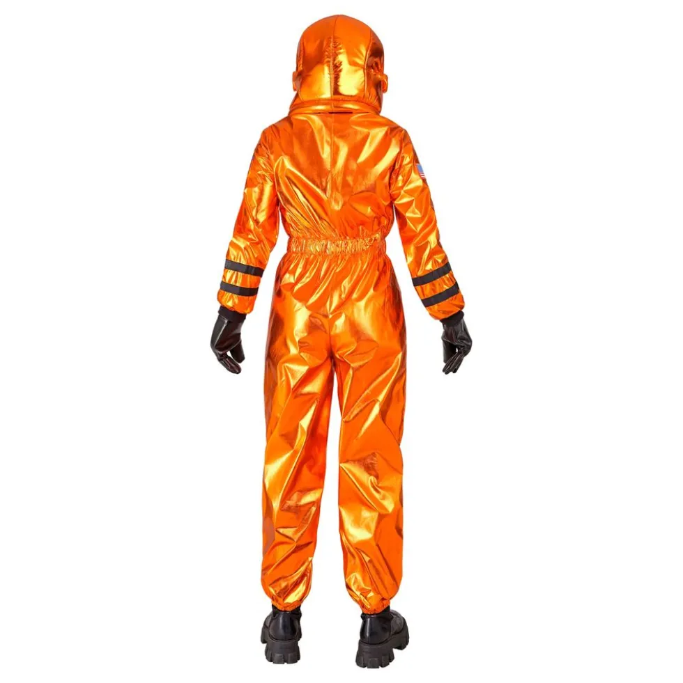 Astronaut Orange Metallic Dame Kostume
