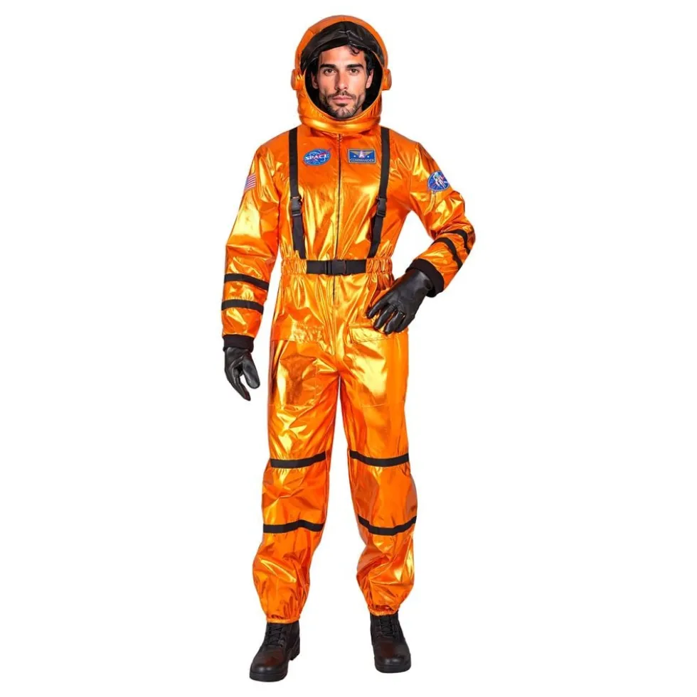 Astronaut Orange Metallic Herre Kostume
