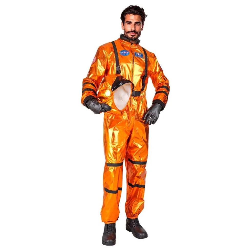 Astronaut Orange Metallic Herre Kostume