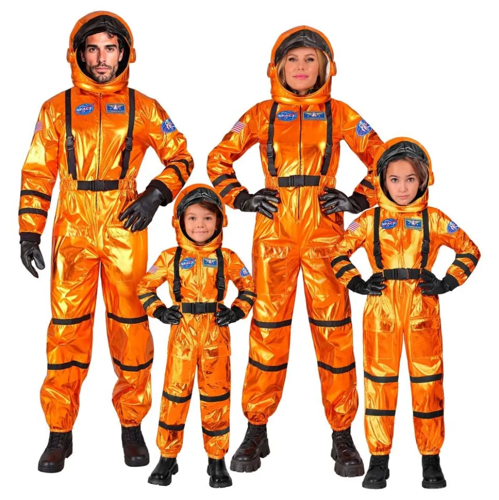 Astronaut Orange Metallic Herre Kostume