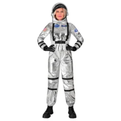Astronaut Silver Metallic Dame Kostume
