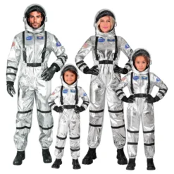 Astronaut Silver Metallic Herre Kostume