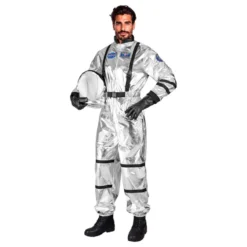 Astronaut Silver Metallic Herre Kostume