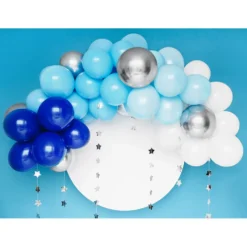 Ballonbue Blå/Lyseblå/Sølv Sæt