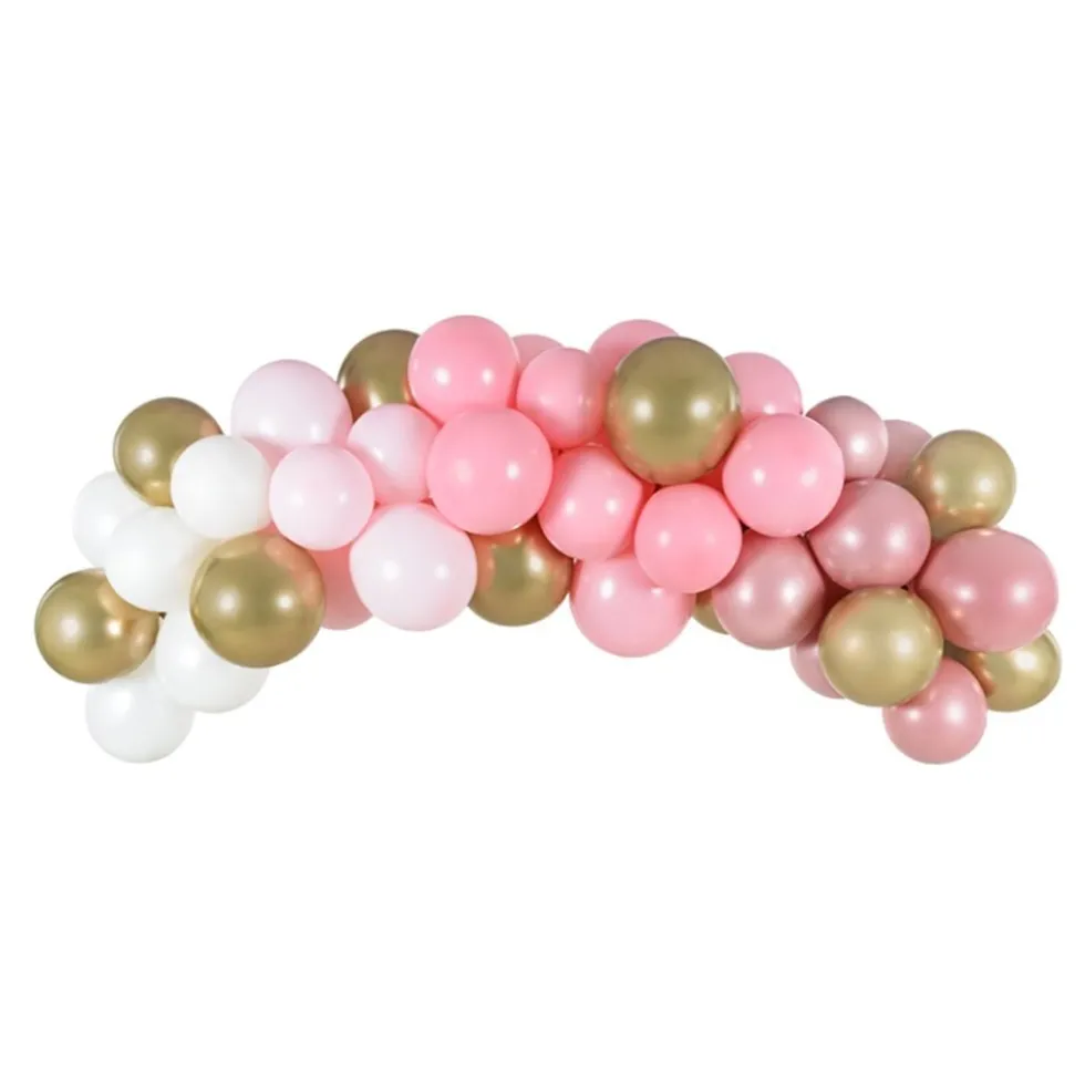 Ballonbue Lyserød/Guld Sæt