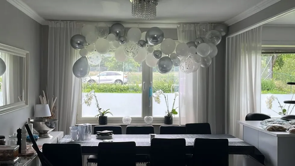 Ballonbue Sølv/Hvid