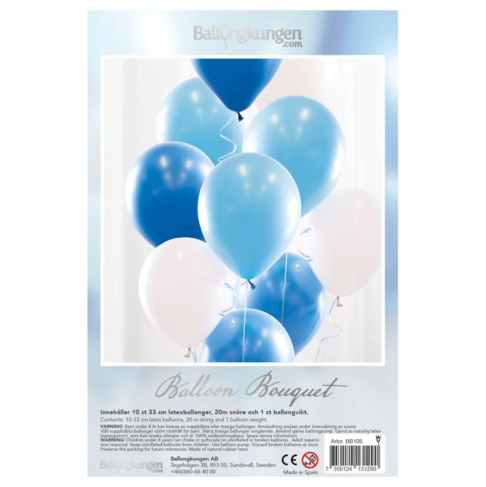 Ballonbuket Babyblå