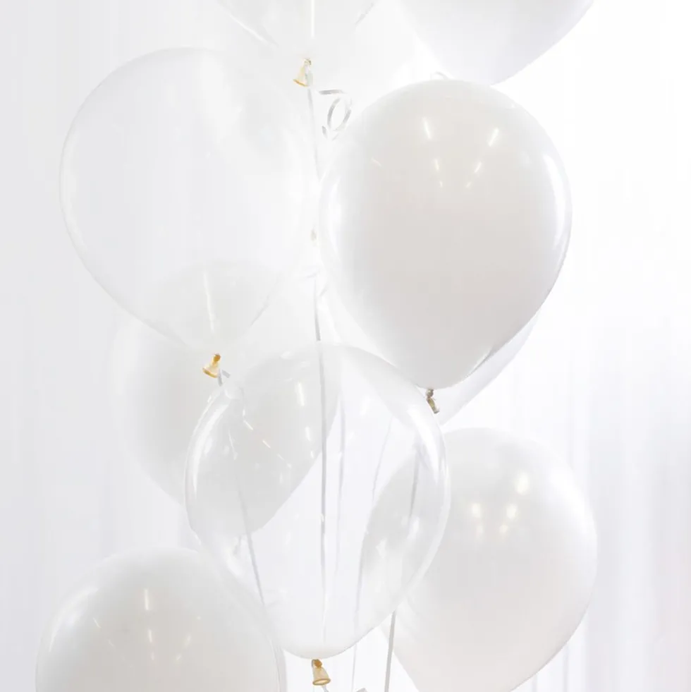 Ballonbuket Hvid