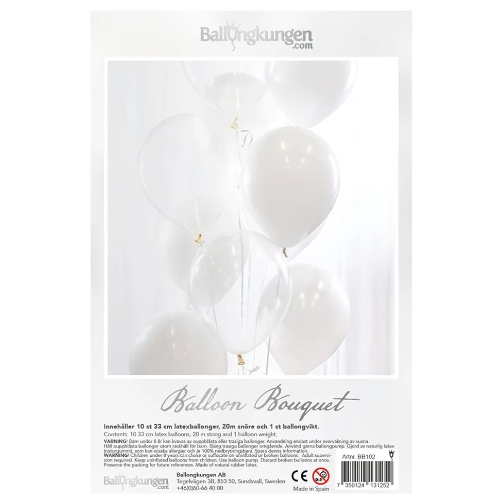 Ballonbuket Hvid