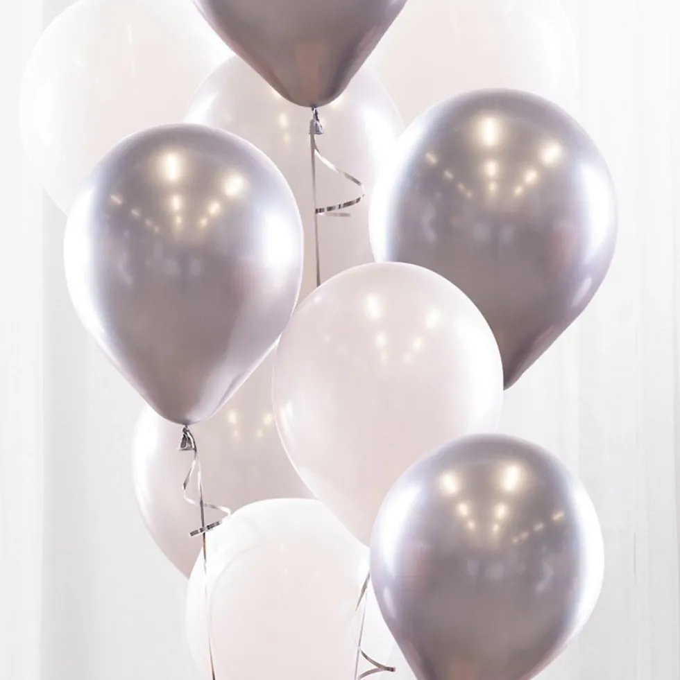 Ballonbuket Sølv/Krom
