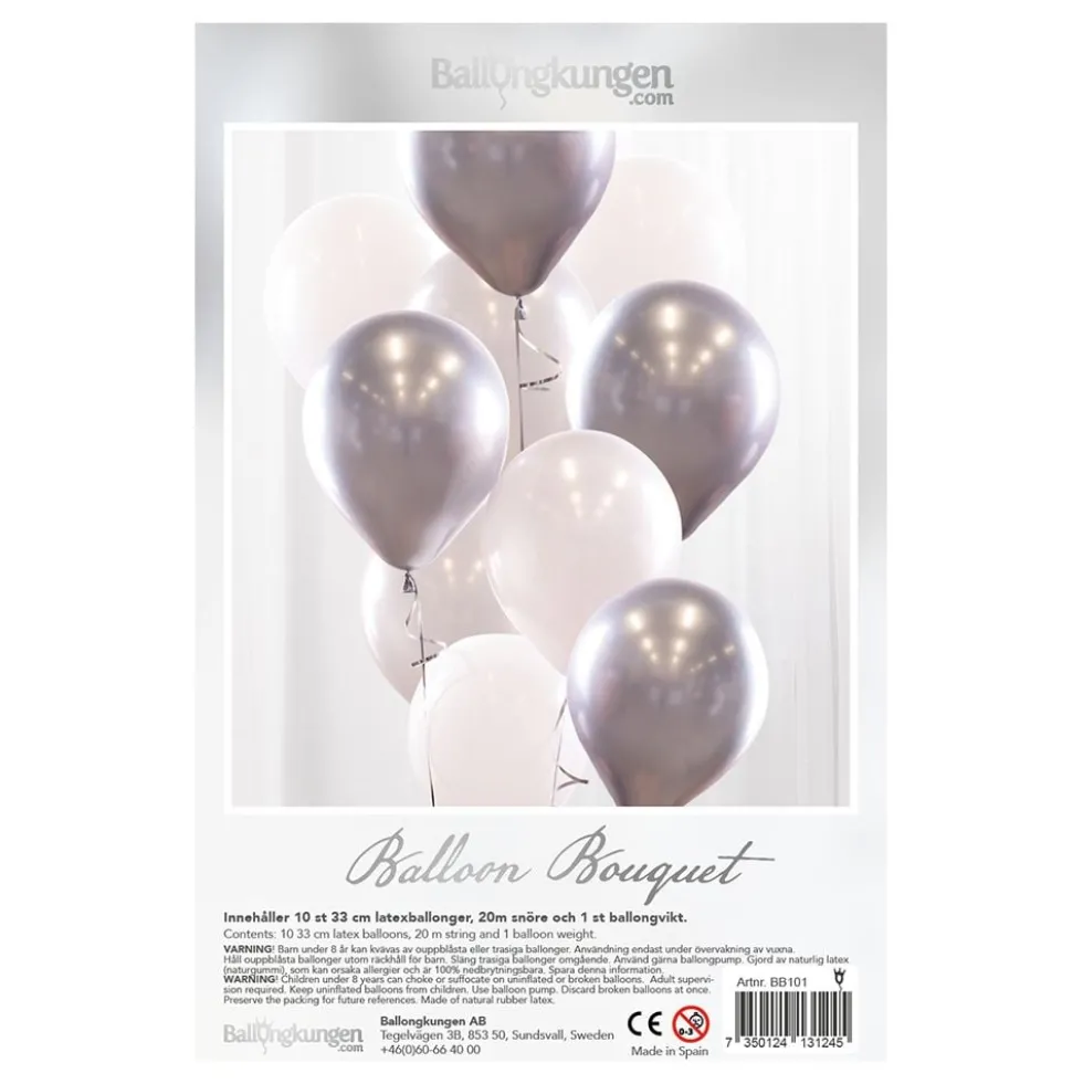 Ballonbuket Sølv/Krom