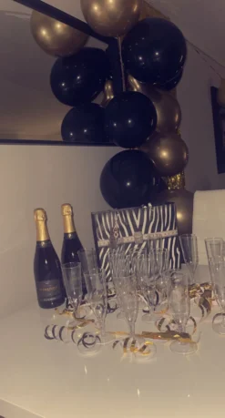 Ballonbuket Sort/Guld