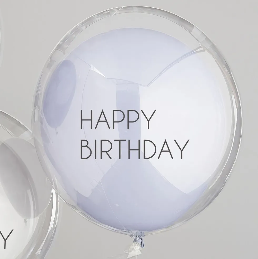 Balloner Dobbelte Happy Birthday Blå