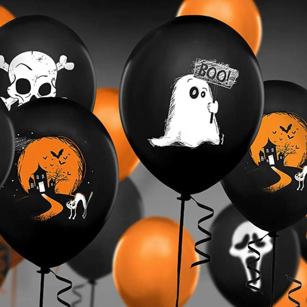 Balloner Halloween Sort/Orange Pastel
