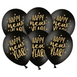 Balloner Happy New Year Sort/Guld