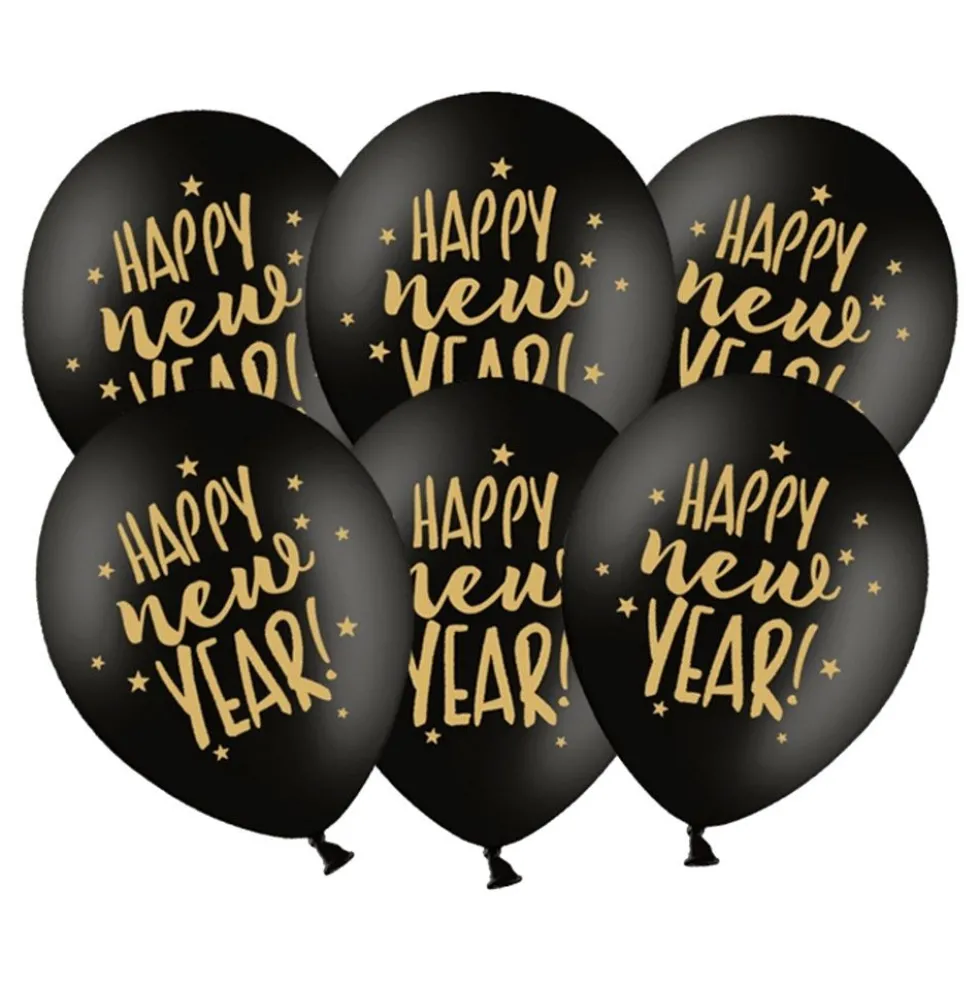 Balloner Happy New Year Sort/Guld