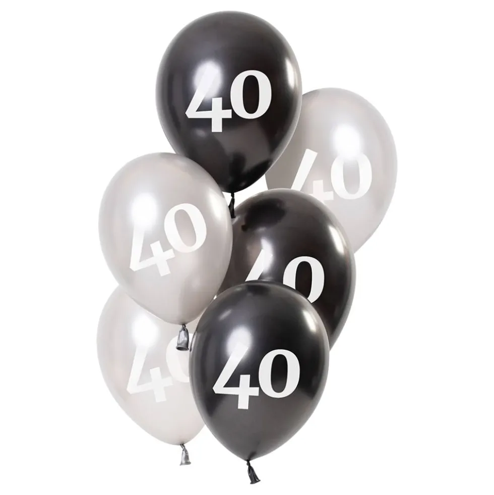Balloner Hvid/Sort 40 År