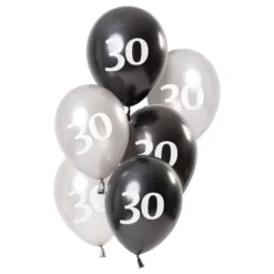 Balloner Hvid/Sort 30 År