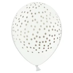Balloner Prikker Hvid/Silver