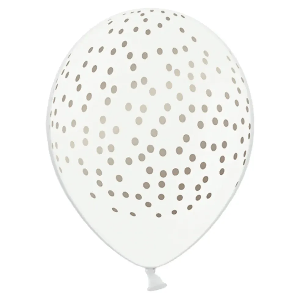 Balloner Prikker Hvid/Silver