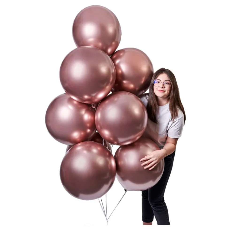 Balloner Shiny Rosaguld Runde Store