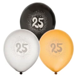 Balloner Sort/Hvid/Guld 25