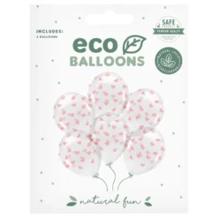Balloner Transparente med Lyserøde Hjerter