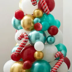 Ballonfigur Juletræ Rød/Grøn