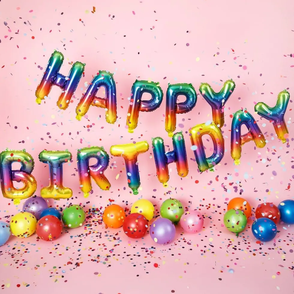 Ballongguirlande Happy Birthday Rainbow