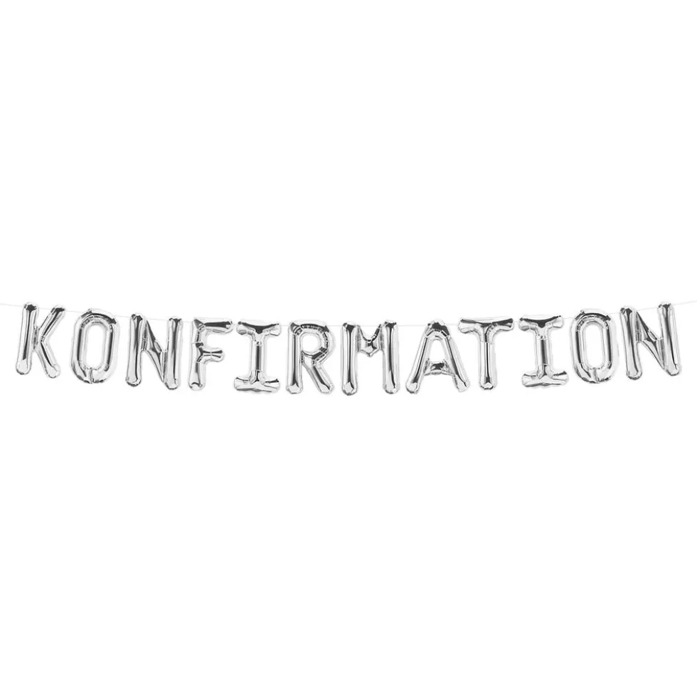 Ballongguirlande Konfirmation Sølv