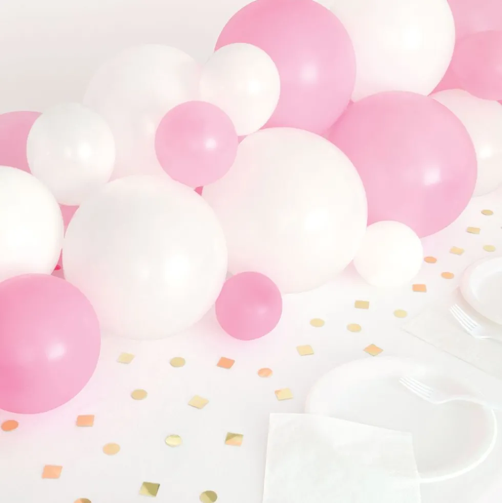 Ballonguirlande Bord Lyserød/Hvid