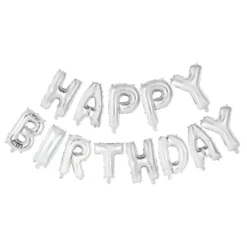 Ballonguirlande Happy Birthday Sølv