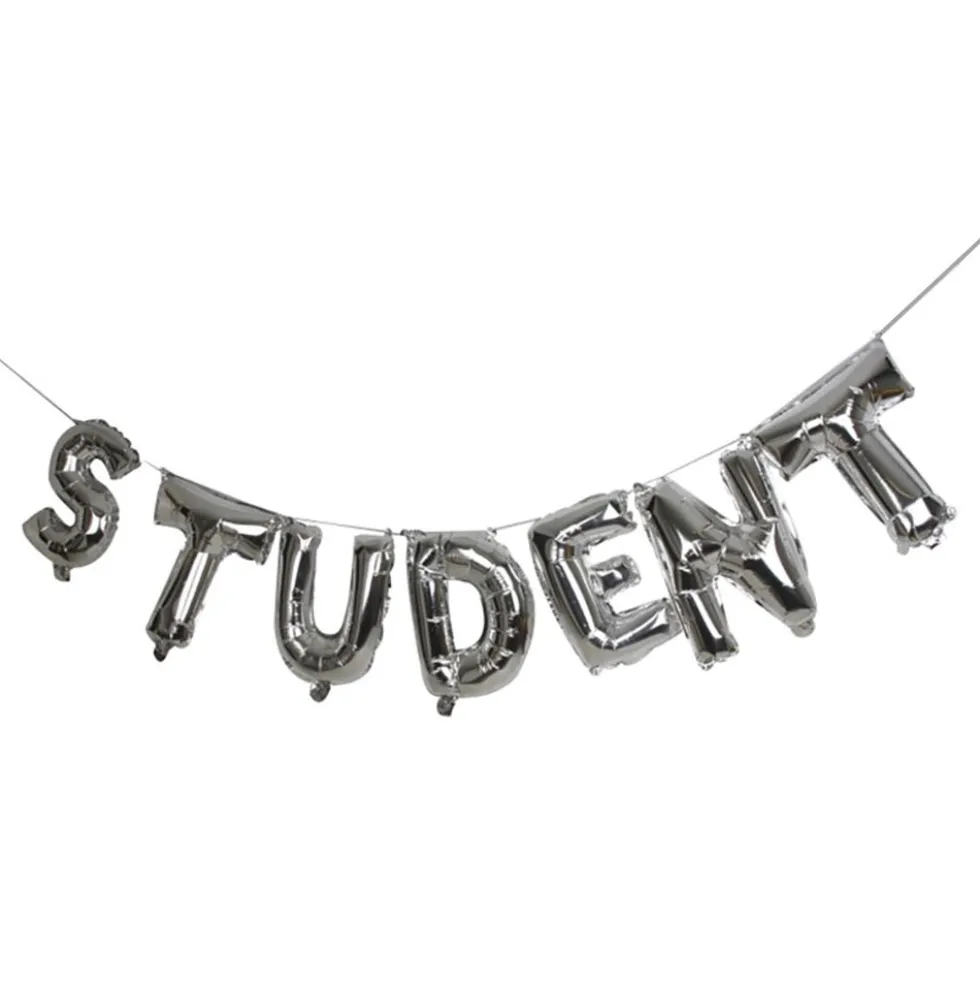 Ballonguirlande Student Sølv Metallic