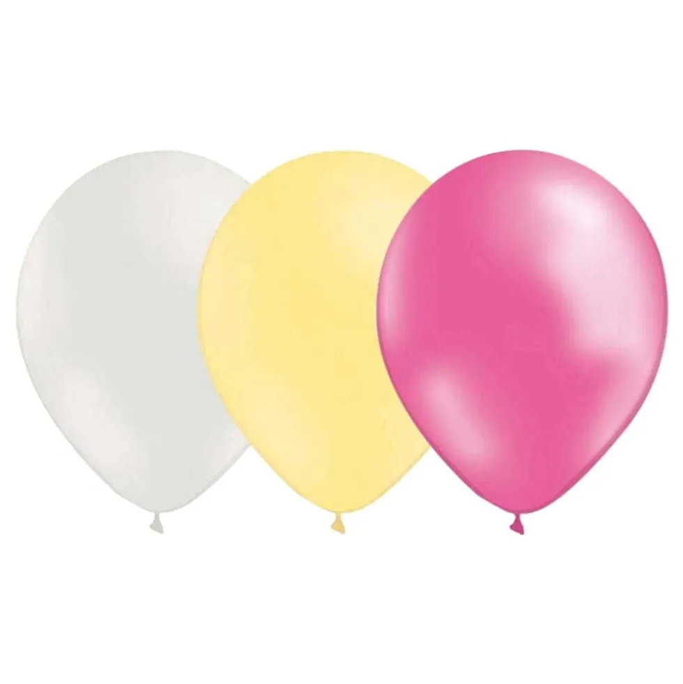 Ballonkombi Hvid/Elfenben/Metallic lyserød