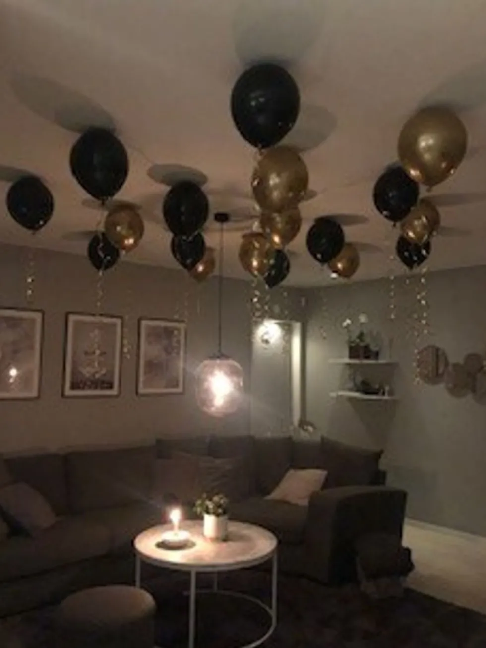 Ballonsæt Loft Sort/Guld