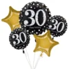 Ballonsæt Sort/Guld 30 år