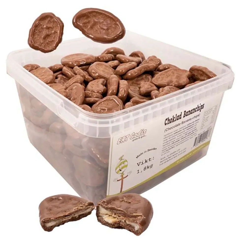 Bananchips Chokolade Storpak