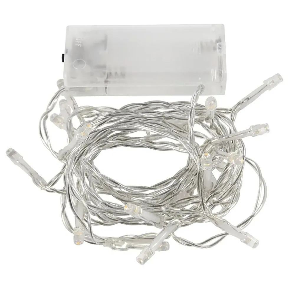 Batteridrevet LED-Lyskæde Transparent
