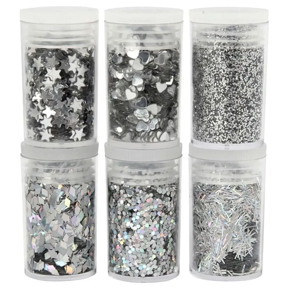 Bio-Glitter Blandet Sølv Sæt
