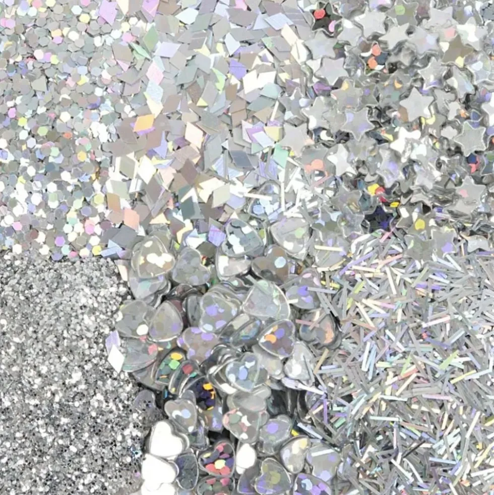 Bio-Glitter Blandet Sølv Sæt