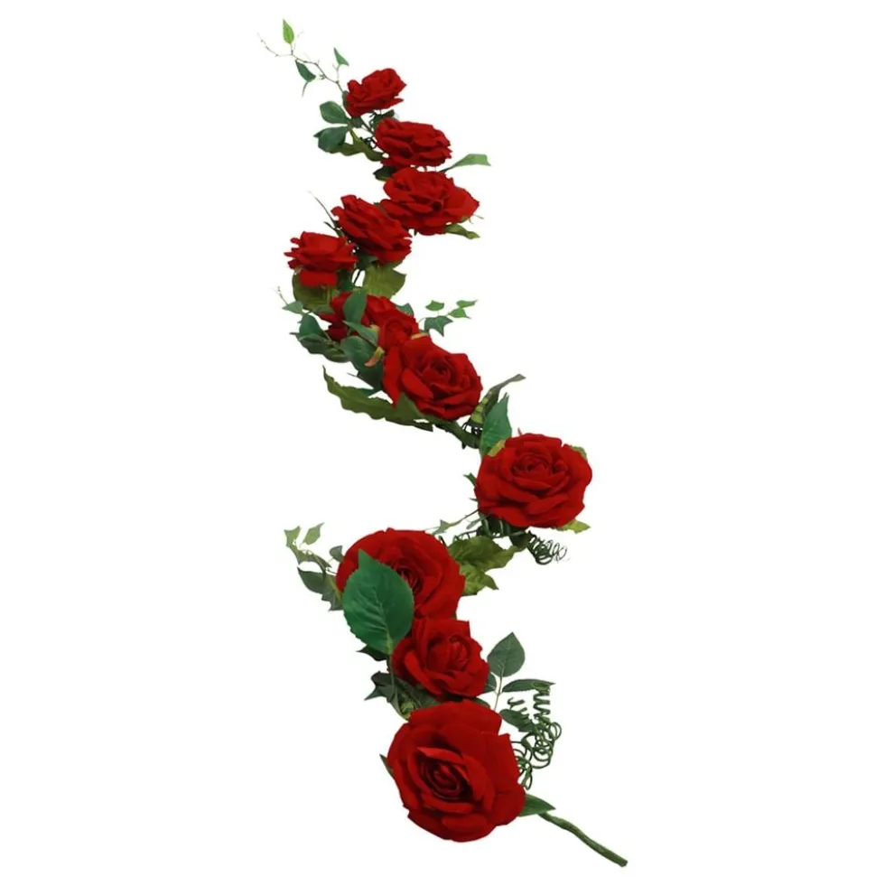 Blomsterguirlande Roser Røde i Velour Deluxe