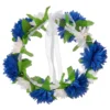 Blomsterkrans Blå/Hvid med Silkebånd